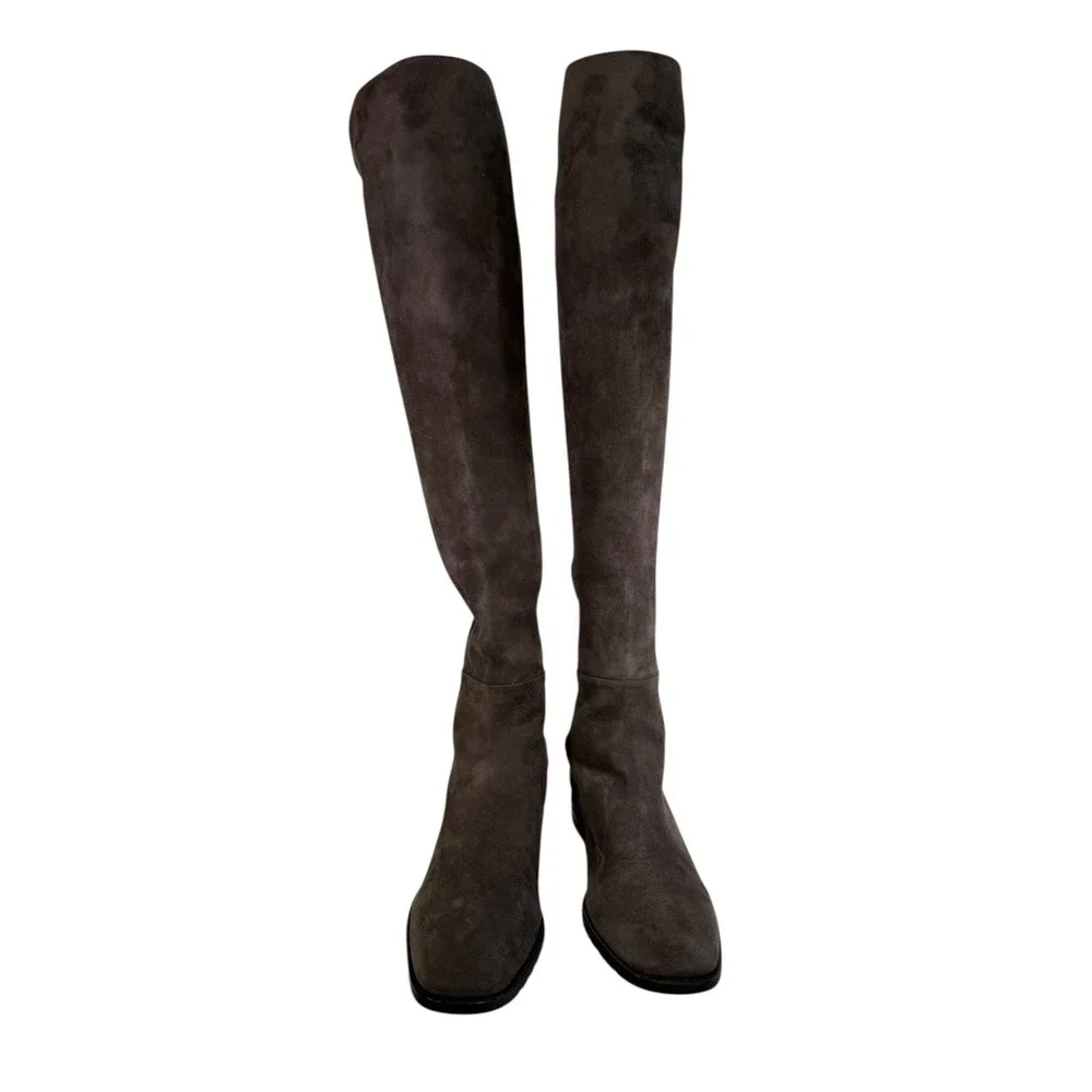 STUART WEITZMAN City‎ Stitch Over the Knee Boot SUEDE GREY FITS 6US Narrow